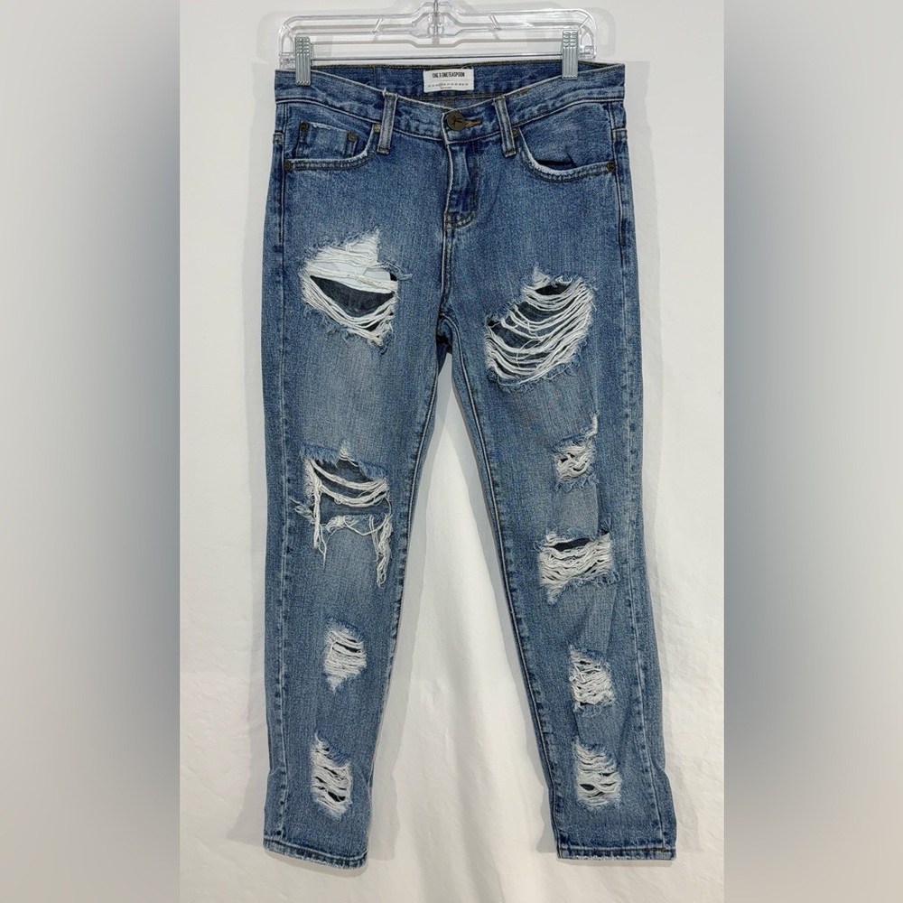 One X OneTeaspoon Distressed Awesome Baggies Low Waist Medium Rise Relaxed Leg